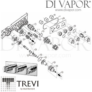 Trevi Moments 3 Control Bath Shower Mixer with 3 Way Diverter A5598AA Spare Parts - IDL DV 402